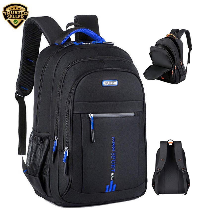 01 black fashion Sport backpack with front zipper pocket
