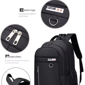 details for the black backpack 