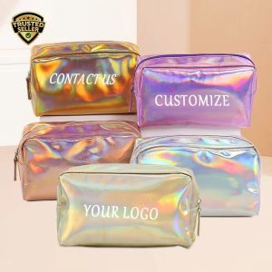 holographic cosmetic with custom logo in multiple colors