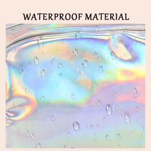waterproof holographic PVC material with water droplets