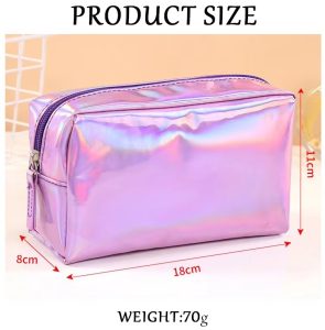 Holographic PVC cosmetic bag dimensions 18*8*11cm