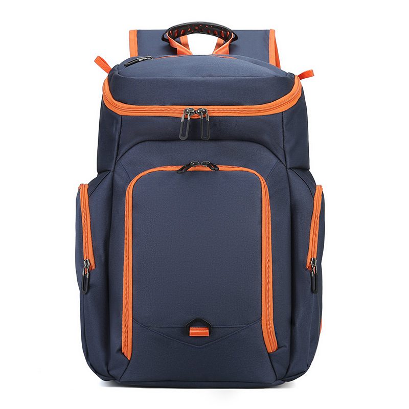 04 藏蓝橘拼 navy and orange backpack