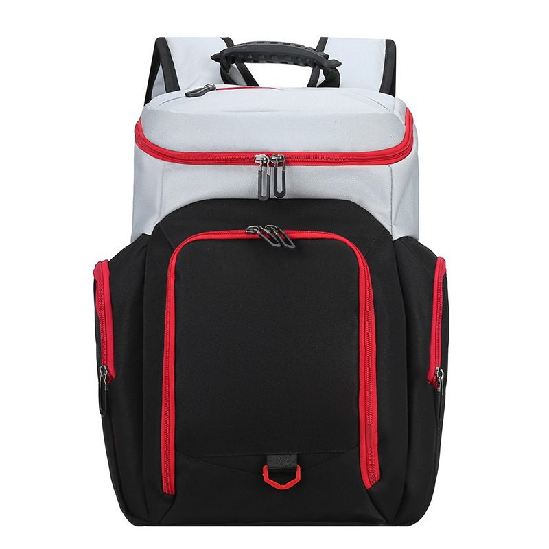 10 黑灰拼 black and red backpack